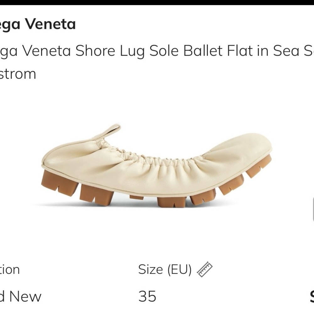 Bottega Veneta Cream Ballet Flats